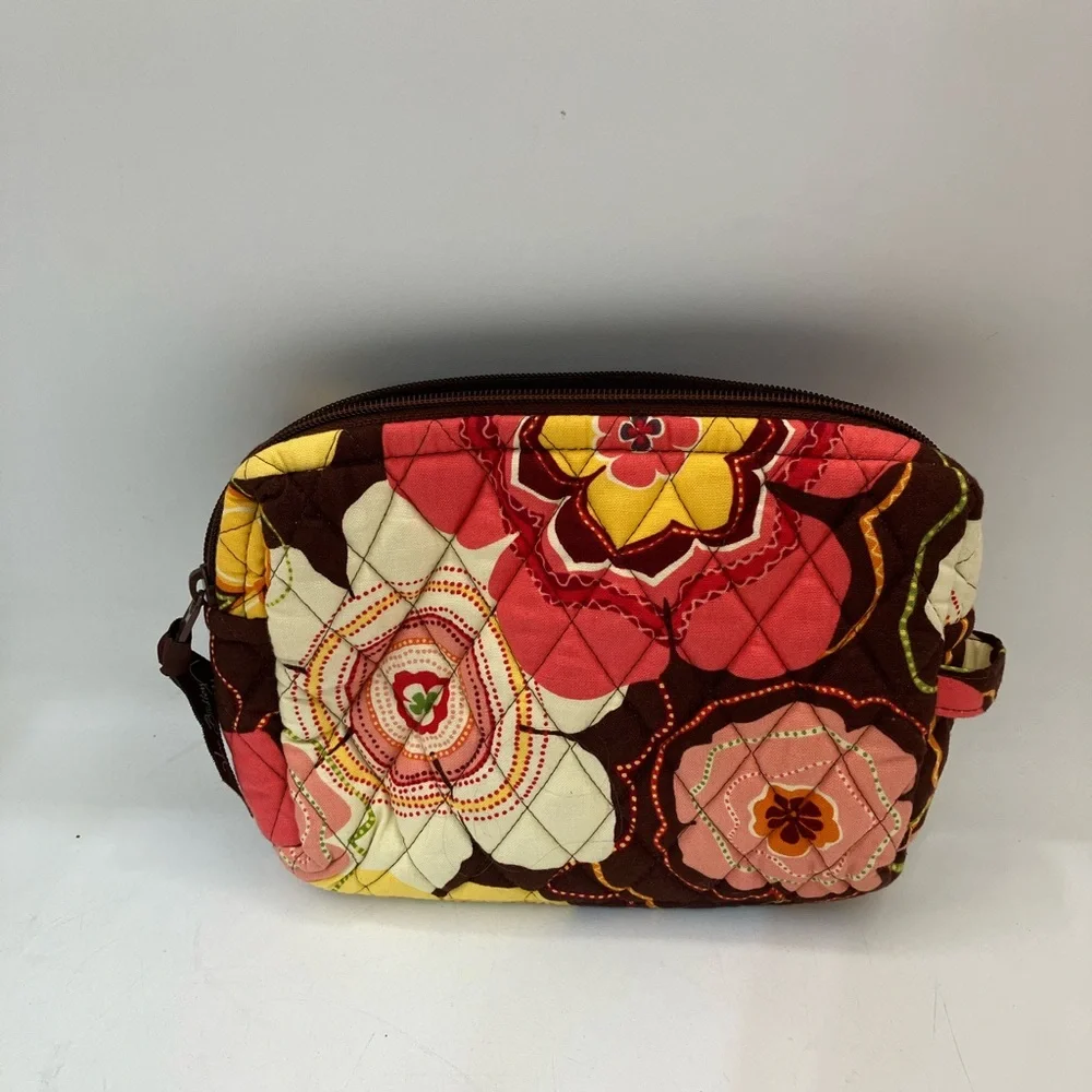 Vera Bradley Yellow and Brown Cosmetic Bag - Picture 11 of 13